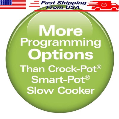 Programmable Slow Cooker 7 Quart Oval W/ Clip-Tight Lid & Party Dipper New