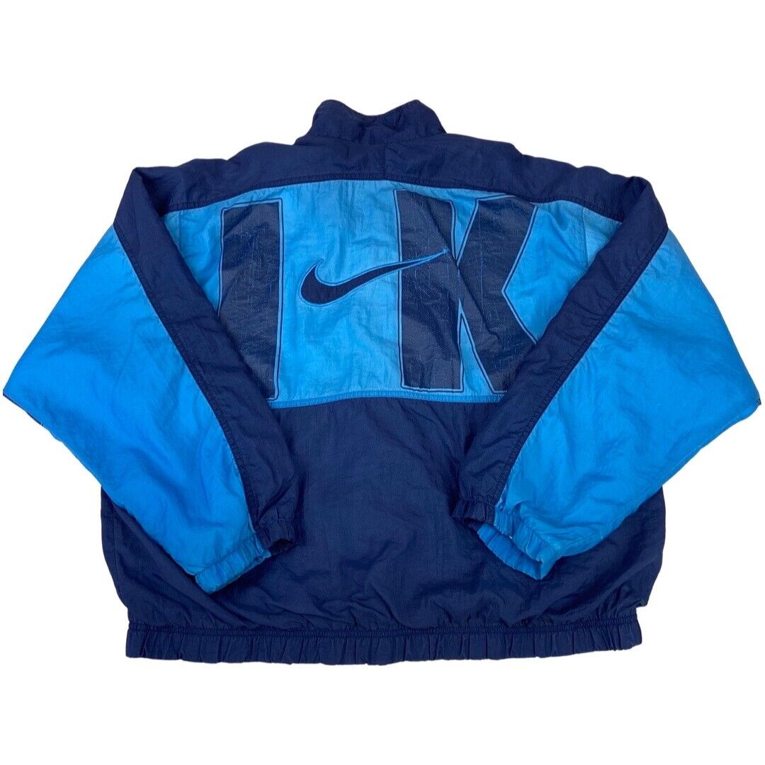 Vintage 90s Navy & Baby Blue Nike Zip-Up Spell-Out Jacket Vintage 90s Navy & Baby Blue Nike Zip-Up Spell-Out Jacket