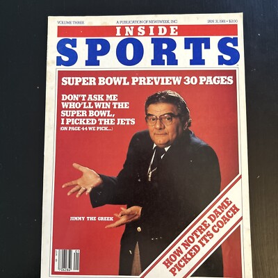 JIMMY THE GREEK Sports Betting No Label INSIDE SPORTS MAGAZINE January 31, 1981*