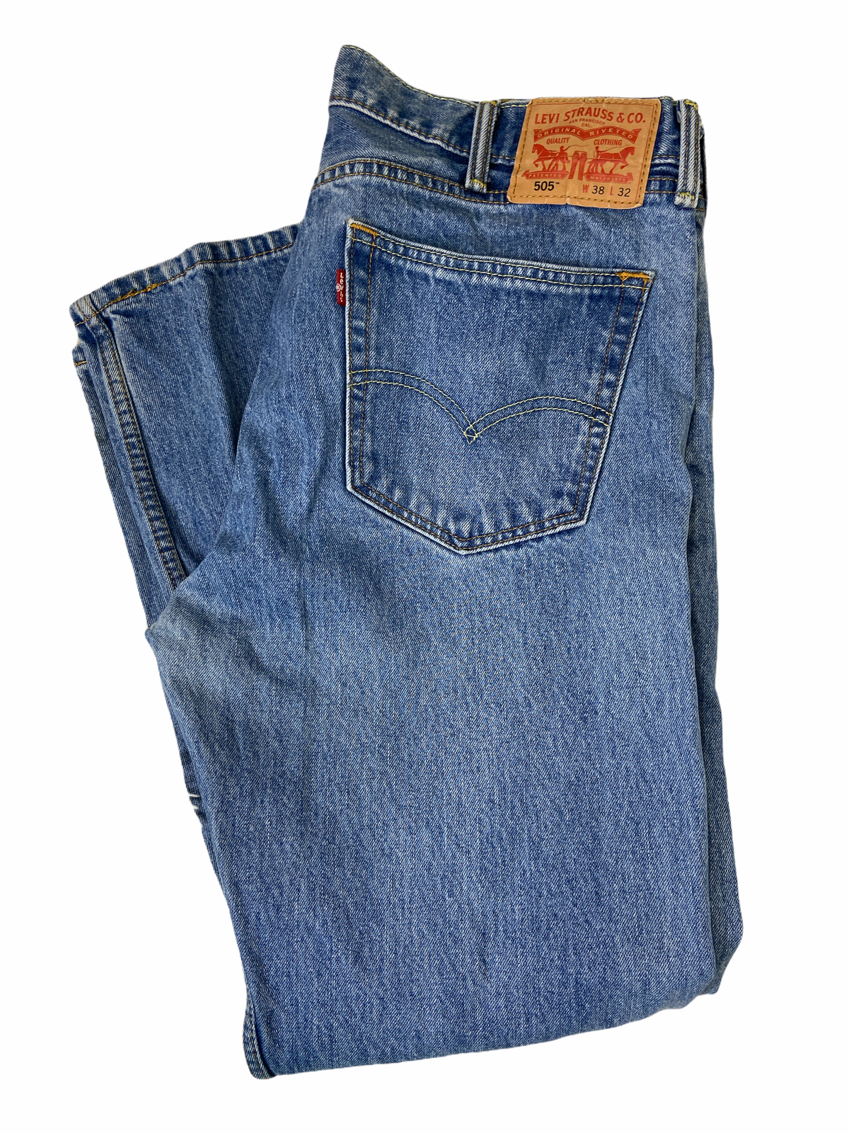 Levi’s 505 Medium Wash Straight Leg Men's Jeans 38x30 Regular Fit Denim