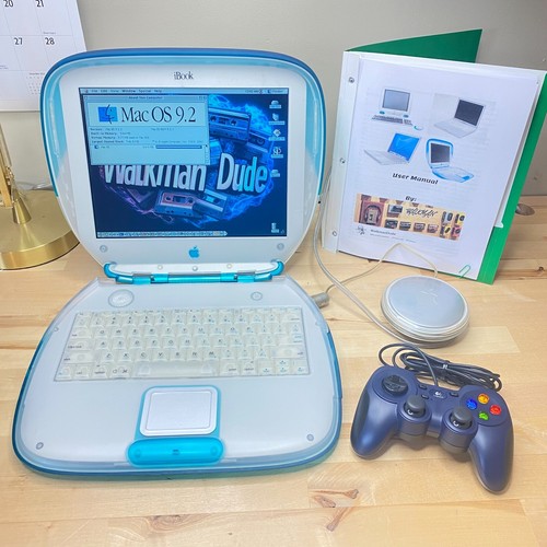 Apple iBook G3 Clamshell Blueberry 300Mhz 544Mb Ram 128Gb Ssd Os 9 - Win 98 iMac