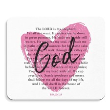 Inspirational Bible Verse Decor Mouse Pad - Pink Motivational Christian Prepp...