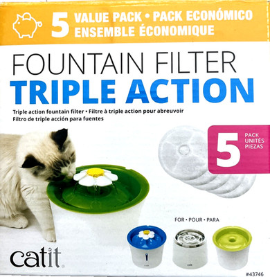Catit Flower Fountain Triple Action Carbon Filter (5 Pack) #43746