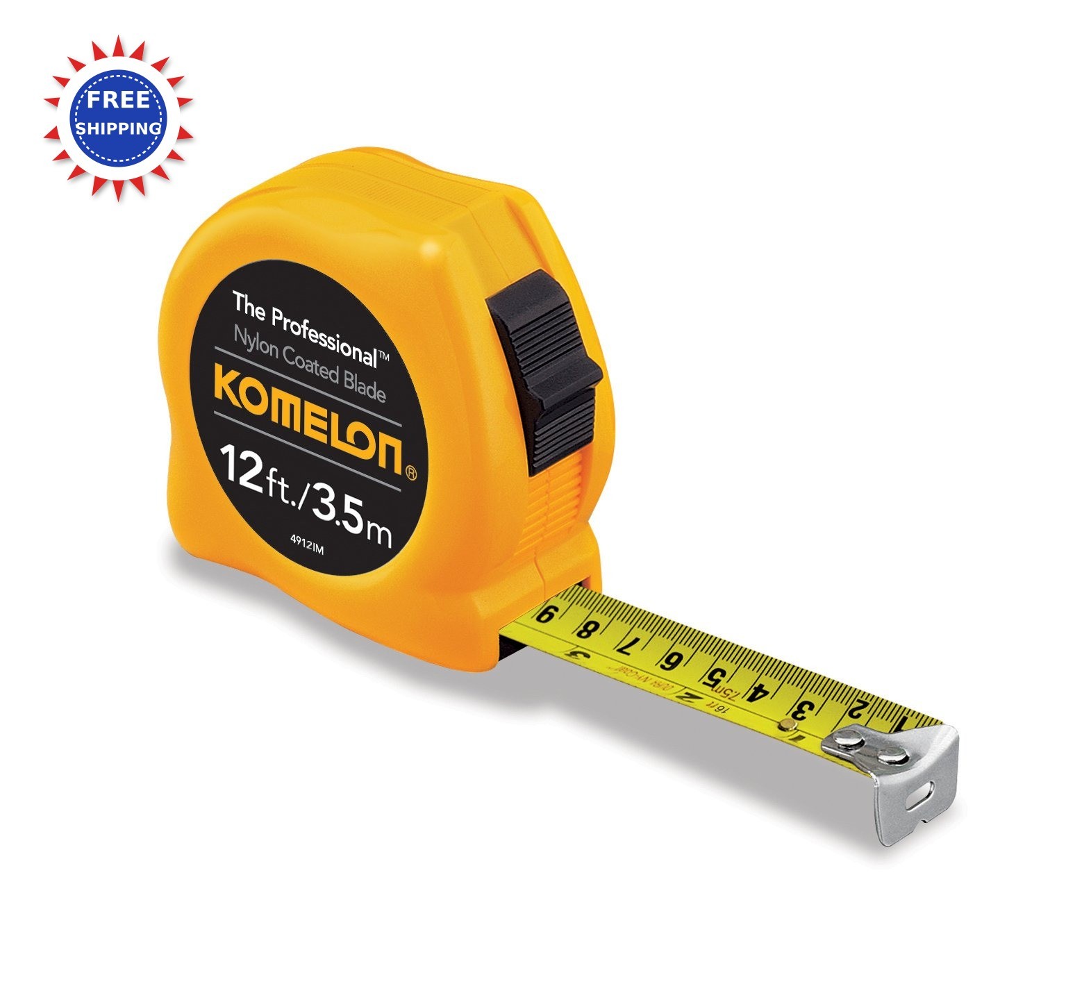 12ft Inch Metric The Professional Komelon 4912im Yellow 12-foot