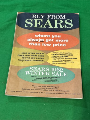 #ad SEARS ROEBUCK WINTER 1962 Sales Catalog Philadelphia Edition 379 Pages $21.73