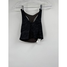 NWT Prana Women's Momento Sandblast Crop Tank Sports Bra Black Dark Iron Sz XS