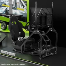Hottoby Racing Simulator Cockpit With Seat & TV Stand Fit For Logitech G920 G923