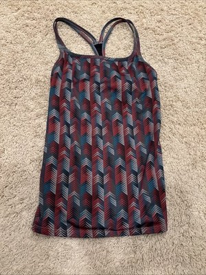 Fabletics Women s Small Racerback Tank Built In Bra Athletic Workout Top Chevron