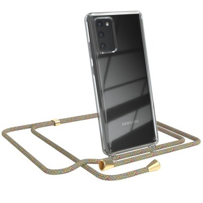 Für Samsung Galaxy Note 20 / 5G Handyhülle Umhängen Kordel Case Kette Regenbogen