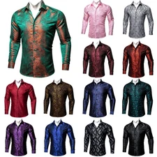 Essential Staple Men's Long Sleeve Shirt Wardrobe Basic All Sizes Paisley Floral