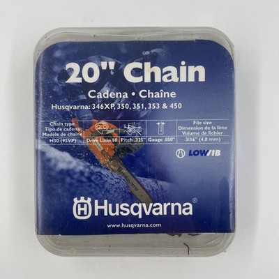 Husqvarna 20'' Chainsaw Chain H30 .325 .050 4.8mm Fits 346XP 350 351 353 450 OEM