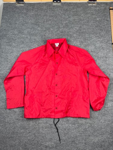 Vintage Windjammer USA CWA 1082 Union Nylon Coach Jacket Red Large 80s Workwear