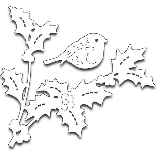 Penny Black Creative Cutting Dies - Bird Amidst Holly 51-260