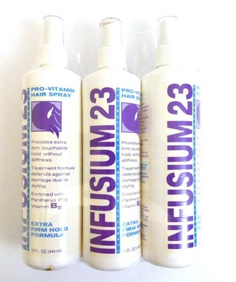 Infusium 23  Pro-Vitamin Hair Spray Extra Firm 15 Fl. Oz. X3