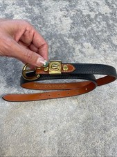 VTG  Dooney & Bourke Black Leather Belt w/ Brass Buckle. XL Late 80’s/Early 90’s Dooney & Bourke Black Belts for Women for sale | eBay main image 4