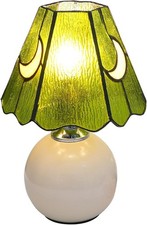Tiffany Mushroom Table Lamp Stained Glass Moon Night Light Home Decor Green