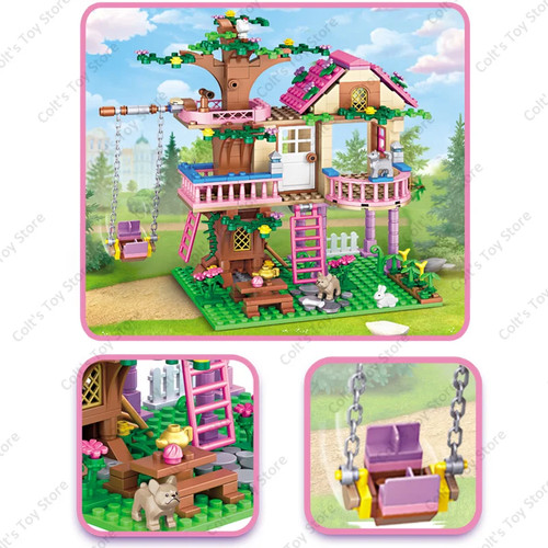 Friendship Tree House Villa Castle Building Blocks Model Figures Toys Girls Gift - Picture 3 of 17