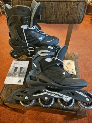 Rollerblade Zetrablade Men's Inline Skates Size 8 Black with Accessories