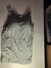 Gray Tank Top Shelf Bra Cami Ribbed Casual Layering
