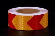 Yellow Red Arrow Reflective Tape 2" Hazard Warning Reflective Conspicuity Safety