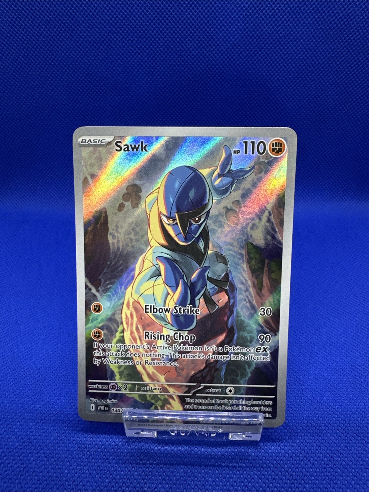 Sawk 130/086 Illustration Rare White Flare Pokemon Holo Near Mint