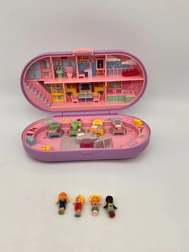Vintage Bluebird 1992 Polly Pocket STAMPIN' SCHOOL Playset 4 Figures Incomplete