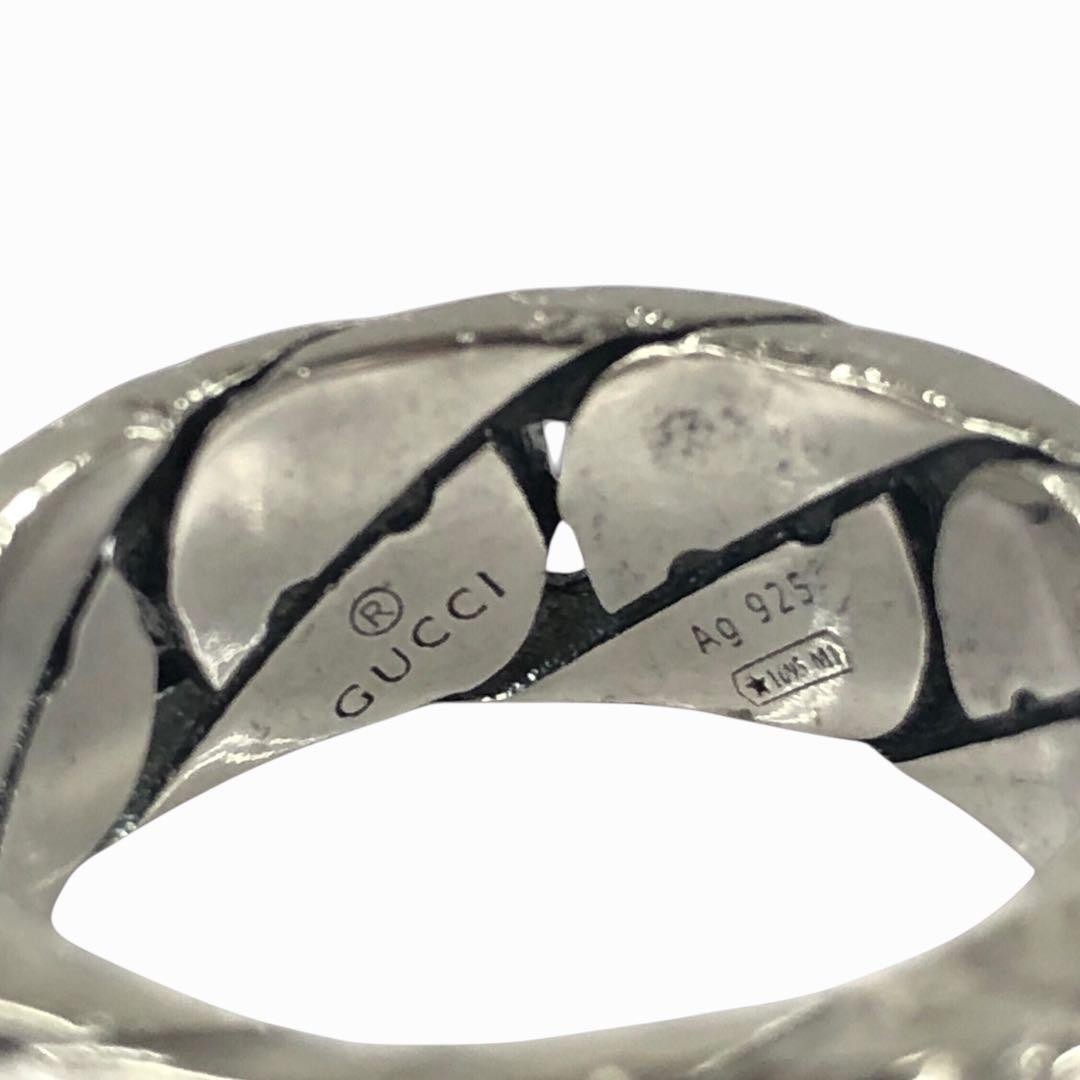 Auth GUCCI Ring Interlocking Wide Silver Unisex S… - image 8