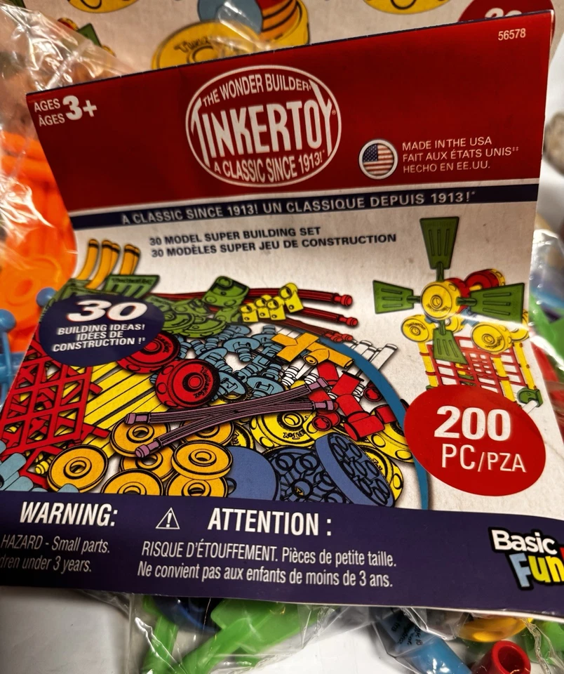 Hasbro Tinker Toy 200 Pieces, 30 Model Super Building Set! Ages 3+ *SEALED/NEW😊 - Image 2 of 4