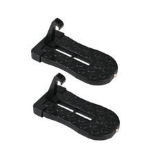 Car Door Step, Foldable Aluminum Alloy Roof Rack Door Step, black 2pcs black-2