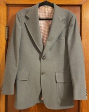 VINTAGE JC Penney Sport Coat 42 Gray Blazer Jacket Disco Wide Lapel Leisure 70s