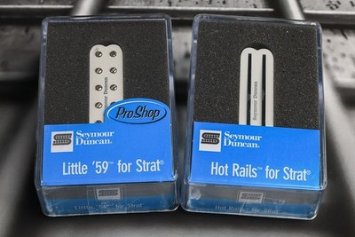 SEYMOUR DUNCAN Hot Rails & Little 59 Strat Pickup Set WHITE SHR-1b SL59-1n