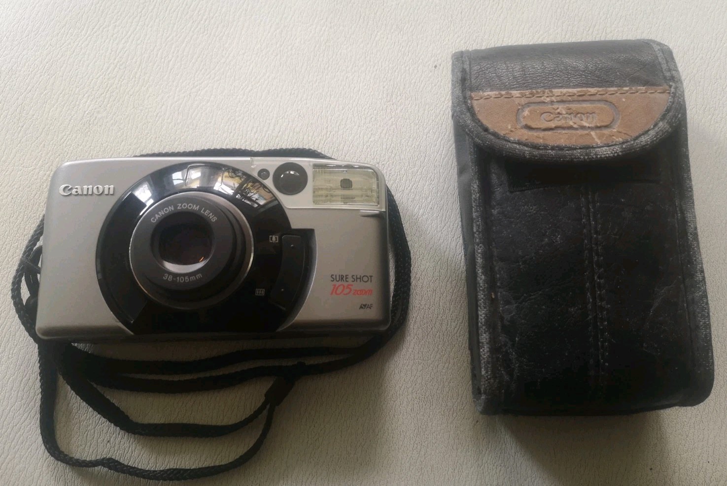 Canon Sure Shot 105 Film Camera 35mm Compact Silver, Tested, Working