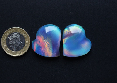 Opal Edelstein Aurora Opal Doublet poliert Fancy Cabochon lose Cab 26 x 26...
