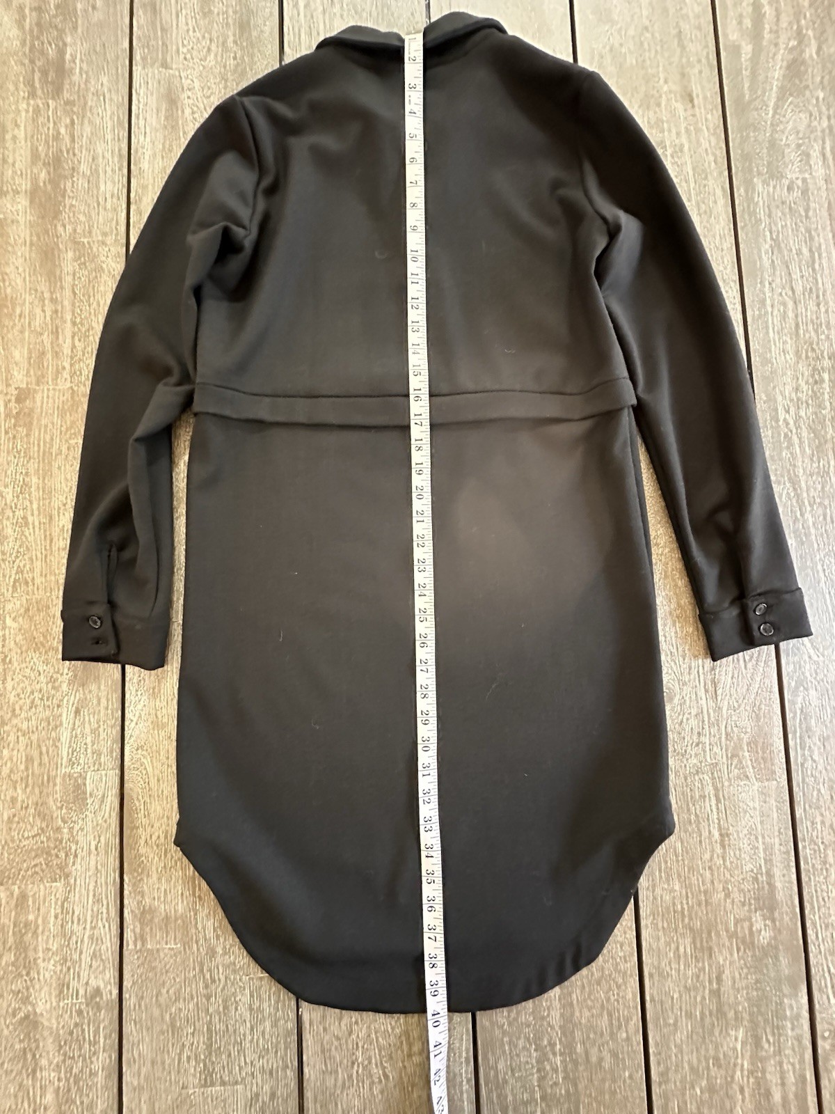 Gat Rimon Black Wool Blend Shirt Dress Size Small made in France Pre-owed Great