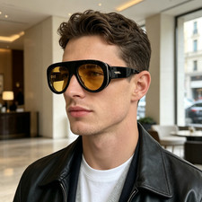 Bottega Veneta BV1362S 005 Sunglasses Black Frame Yellow Lens 58‑16‑140