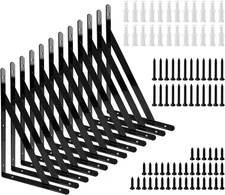 12 x 8 Heavy Duty Shelf Brackets with Screws Metal Shelves Supports Wall Mount