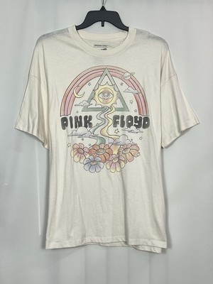 American Eagle AE Band Women s Oversized Pink Floyd Graphic Tee Cream Size L/XL