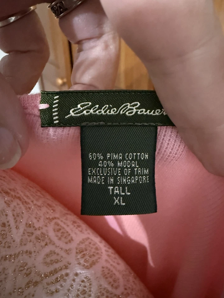 Женская розовая вязаная рубашка Eddie Bauer с длинным рукавом Thermal XL высокий вырез лодочкой вафли - Изображение 3 из 4