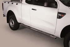 Schwellerrohre Design für FORD Ranger Super Cab 2AB 2012 > Edelstahl mit TÜV
