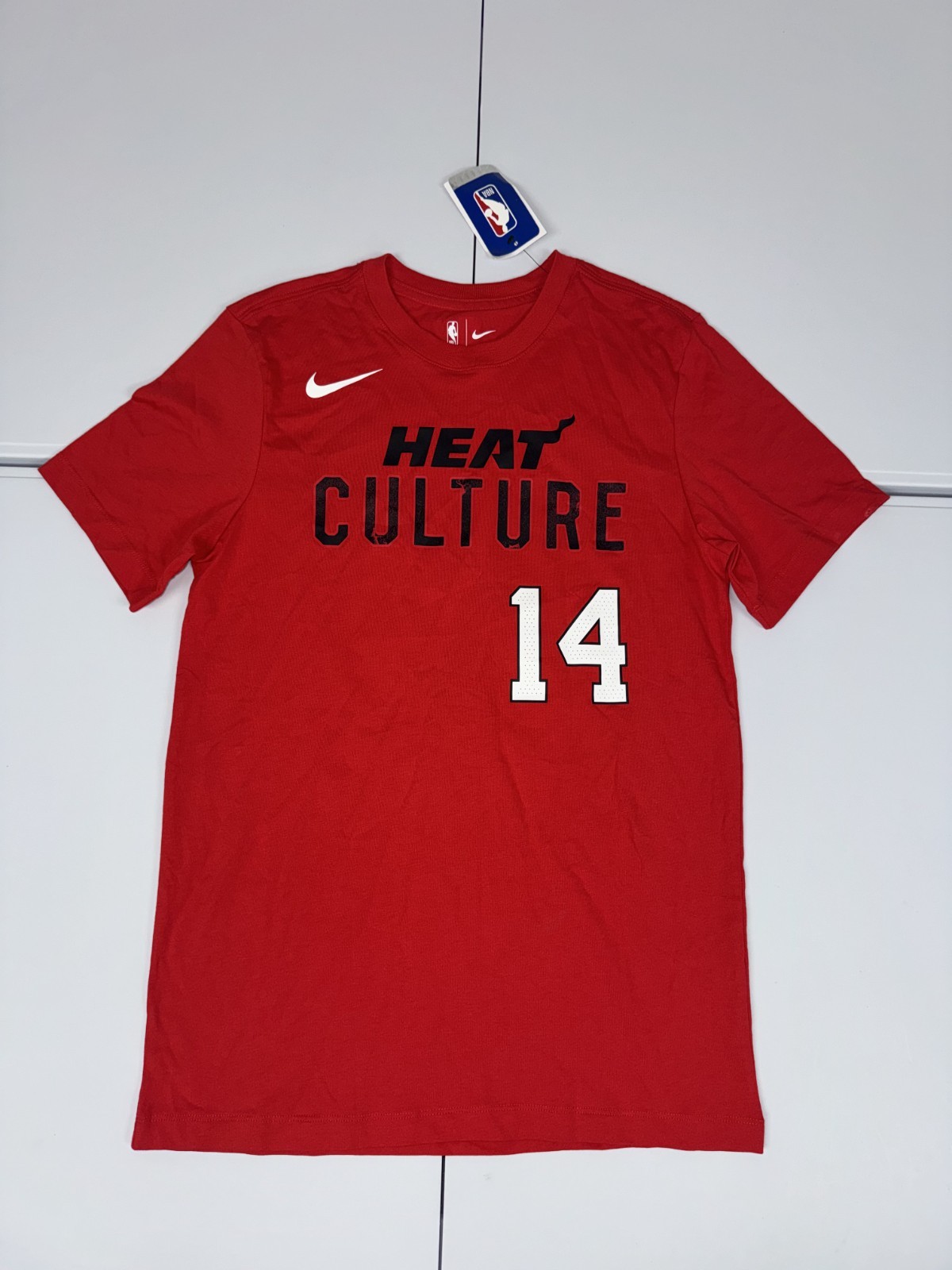 Miami Heat Nike City Edition Red Heat Culture Tyler Herro T-Shirt Size S Men’s