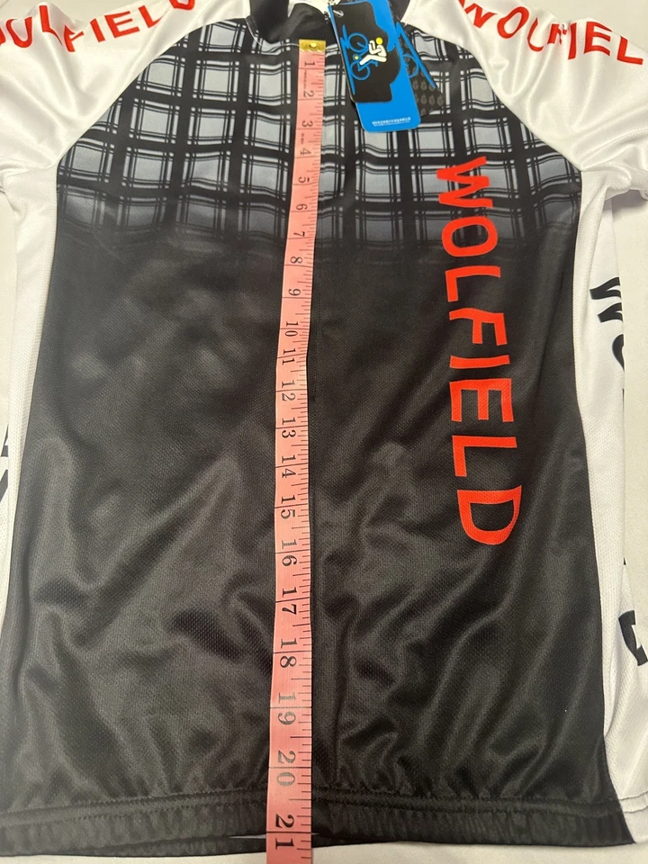 Wolfield Black, White, & Red Cycling 3/4 Zip Jersey XS. NWT. 3 back pockets  - Image 2 of 4