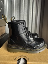 Dr. Martens 1460 T Boots Black Patent Leather 8C Toddler s Lace Up Slightly Used