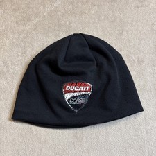 Ducati Corse Motor Logo Beanie Hat Black Fleece Vintage Cap Winter Hat