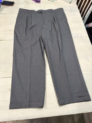 Pierre Balmain Pants Mens Size 40 Gray 100% Wool Pleated Dress Slacks Classic