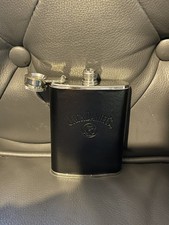 Boxed Jack Daniels Hip Flask Finished In Black And Chrome 4oZ