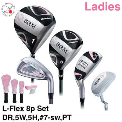 Cleveland Ladies BLOOM Complete Full Set 8p DR/5W/5H/7-SW/PT L-Flex Headcover RH