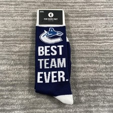 Vancouver Canucks Socks Mens One Size Blue NHL For Bare Feet Best Team Ever