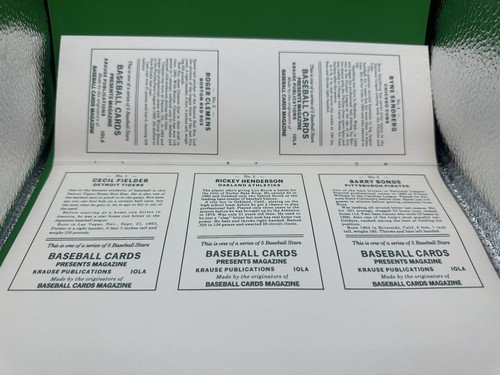 5 Card Sheet from Baseball Card Boom Magazine-Feb, 1991- SANDBERG/ HENDERSON - Foto 3 di 3