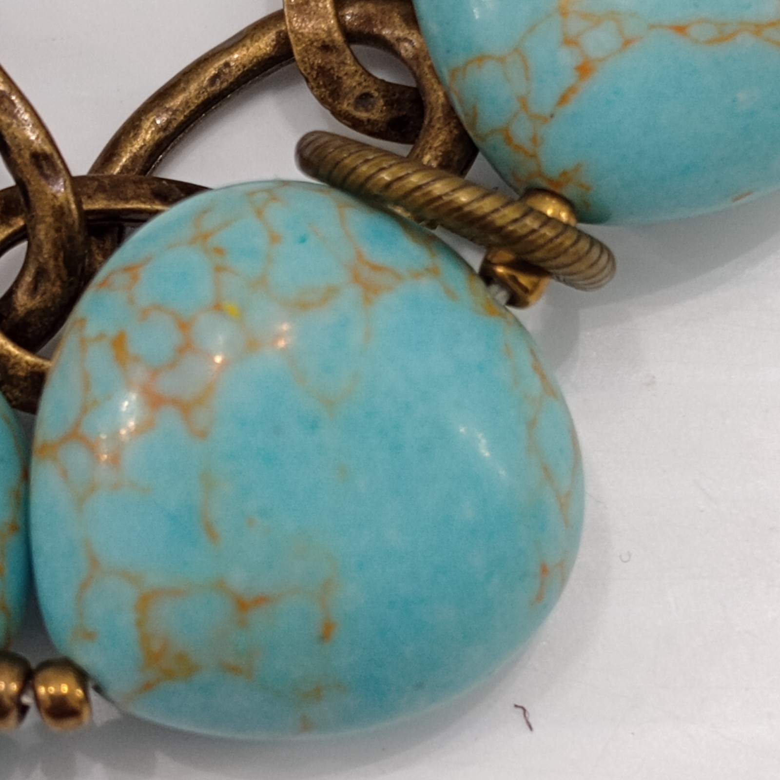 Premier Designs Turquoise Statement Necklace Gold… - image 8