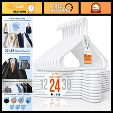 Premium Heavy Duty Plastic Hangers 24 Pack - Ultra Thick Clothes Hangers - 20 lb